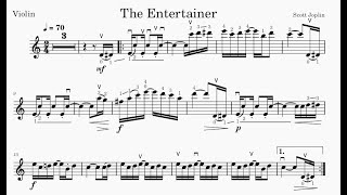 Joplin The Entertainer for Violin and Piano Accompaniment Sheet Music Score Practice Video [upl. by Sandie]