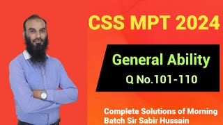 CSS MPT 2024 Ability Solutions 101110 [upl. by Alburg]