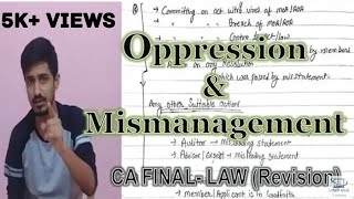 Oppression amp Mismanagement  CA FINAL  LAW [upl. by Virgil206]