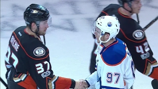 Handshakes Ducks and Oilers shake hands after a tense Game 7 [upl. by Satterlee]