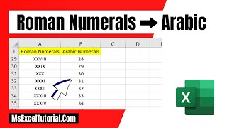 How to Convert Roman Numeral to Arabic Numeral In Excel [upl. by Aiciruam]