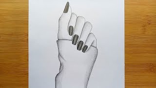 Hands drawing for beginners with pencil sketchStep by step [upl. by Lleinnad]