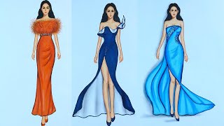 Fashion illustration compilation speed drawing [upl. by Ennahgem170]