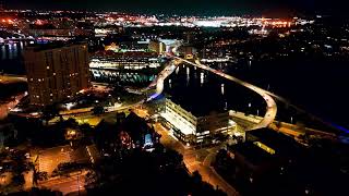 4k Drone Footage  Nighttime City Lights  Downtown Tampa Skyline [upl. by Etnohs]