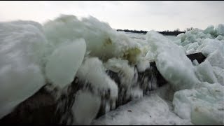 Ice Crashes Ashore Right Beside Us On Lake Erie [upl. by Eatnohs]