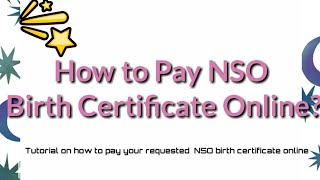 How to Pay NSO Birth Certificate Online [upl. by Grote]