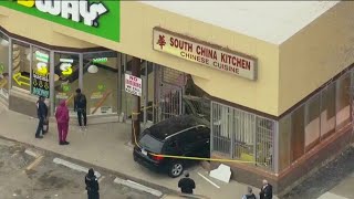 Car crashes into restaurant on Chicagos South Side [upl. by Arenat374]