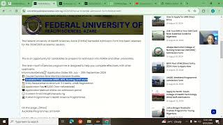 FUHSA Remedial Admission Form Federal University of Health Sciences Azare [upl. by Lenahs3]