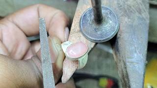 Silver ring making 2024  Stone ring making process  Handmade jewellery [upl. by Jeanna91]