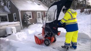 Ariens Deluxe 30 921013 in Blizzard 01 22 2014 Cape Cod Ma [upl. by Danas301]