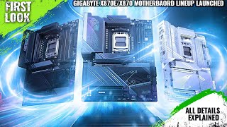 GIGABYTE X870EX870 Motherboards Lineup Launched  Explained All Spec Features And More [upl. by Lemhar217]