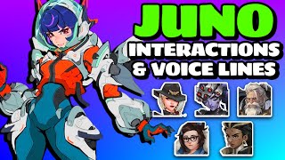 NEW HERO JUNO Hero Interactions amp Voice Lines Overwatch 2 Season 12 New Horizons [upl. by Ewald]