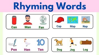 rhyming words  rhyming words in english  rhyming words for kids  rhyming words for kindergarten [upl. by Tocs]