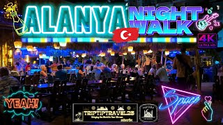 🇹🇷 4k Alanya 2023 Nightlife  Beachside Walking Tour [upl. by Noelc]