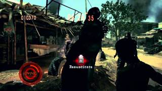 RE5 Mercenaries Recreated  Sheva Black Shot Civilian Checkpoint Rank S [upl. by Clinton791]