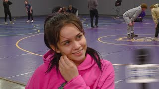 New Haven freshman wrestler Ysabelle Ocampo full practice interview 1162024 [upl. by Ocirema]