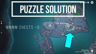 How to complete the puzzle to get 2 exquisite chests in The Narrows Enkanomiya  Genshin Impact [upl. by Iror640]