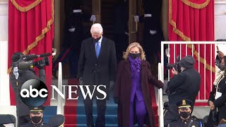 Former Presidents Clinton Bush and Obama arrive at inauguration [upl. by Erinna390]