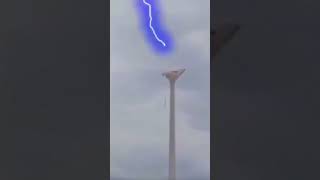 Wind Turbine Destroyed by Lightning Stroke shorts shortvideo viral [upl. by Louie]