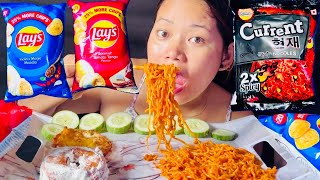 Eating spicy noodles with spicy 🌶️ loys ll spicy noodles 🍜 ll asmr video mukbang food ￼ [upl. by Aliahkim]