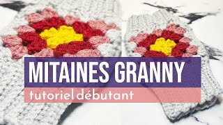 Mitaines carré granny au crochet  Tutoriel débutant [upl. by Ruhtracam]