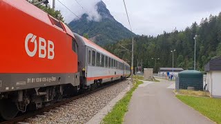 Salzkammergutbahn IC 1018 quotSalzkammergutquot mit 1016 0259  6 ÖBBReisezugwagen [upl. by Varien]