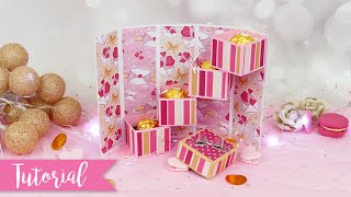 Scatola con Mensole per San Valentino  DIY Stepper box card [upl. by Nallij357]