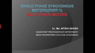 Single phase synchronous motor part 1 reluctance motor [upl. by Bobbee]