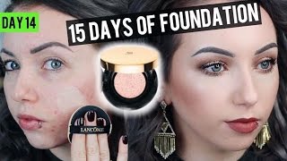 LANCOME TEINT IDOLE ULTRA CUSHION Foundation Review amp Demo 15 DAYS OF FOUNDATION [upl. by Gmur629]