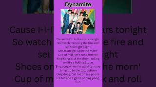 BTS  Dynamite lyrics [upl. by Nehttam]