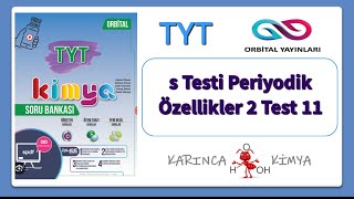 Orbital Yayınları TYT Kimya Soru Bankası s Testi Periyodik Özellikler 2 Test 11 [upl. by Braswell]