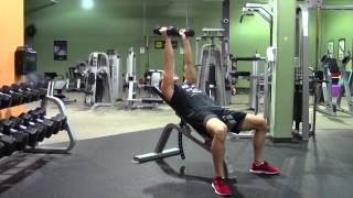 Incline Dumbbell Triceps Extension  HASfit Triceps Exercise Demonstration  Tricep Extensions [upl. by Meece]