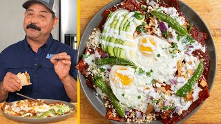 Red Chilaquiles Taco Recipe How to Cook Mexican Chilaquiles Rojos for Breakfast [upl. by Miharba378]