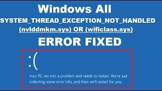 How to Fix System Thread Exception Not Handled Error Windows 10 [upl. by Tench]