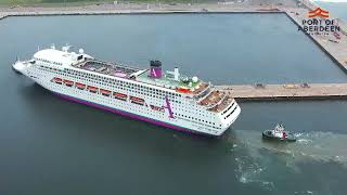 Port of Aberdeen welcomes the Ambience cruise ship into South Harbour [upl. by Alicsirp]