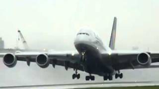 Airbus A380 Extreme takeoff GREAT ENGINE SOUND VERY LATE [upl. by Ashman523]