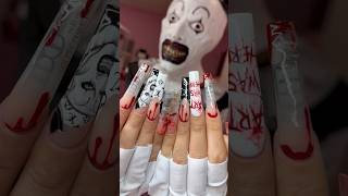 Doing TERRIFIERS Nails ⚠️😳🤡 Money INSIDE Nails💸💅🏼 halloweennails nailart naildesign nails [upl. by Natale]