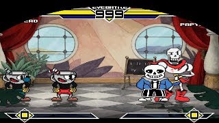 Cuphead amp Mugman vs Sans amp Papyrus MUGEN 10 Battle [upl. by Hsiwhem]