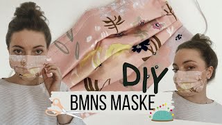 ✂️ BMNS Maske  Behelfs Mundschutz nähen DIY TUTORIAL [upl. by Ayal]