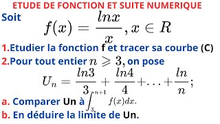 FONCTION LOGARITHME ET SUITE DEFINIE PAR UNE INTEGRALE [upl. by Metzgar]