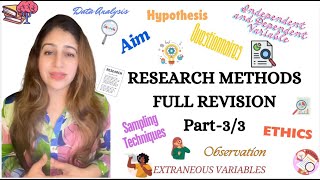 Research MethodsFULL REVISION Part3 Psychology Introduction [upl. by Ynaffik]