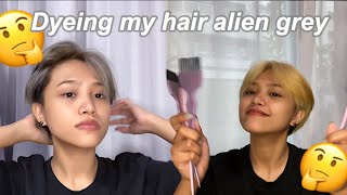 Dyeing my hair grey  Manic Panic [upl. by Kiraa]