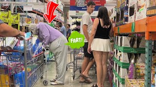 Old Man Farts On People Of Costco Wholesale Farts [upl. by Hcahsem]