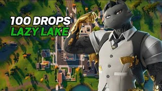 100 Drops  Lazy Lake  Zero Build [upl. by Olivero]