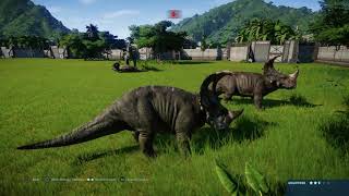 Jurassic World Evolution Tyrannosaurus rex vs Sinoceratops Base Genome [upl. by Esinnej760]