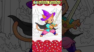 Cute ninja cat coloring coloring coloringbook Bubblypainter cute cutecat Art [upl. by Raab]