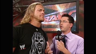 Edge Returns To RAW amp Talks About His New Book quotAdam Copeland On Edgequot  Nov 01 2004 [upl. by Andras498]