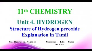 Structure of Hydrogen peroxide  in Tamil  11th Chemistry [upl. by Healion403]