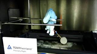 TÜV Rheinland Toys  Flammability Test for Soft Filled Toys [upl. by Yerot]