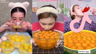 INSANE RAW EGG EATING MUKBANGS  tiktok compilation  eating asmr tiktok mukbang chinesefood [upl. by Warthman170]